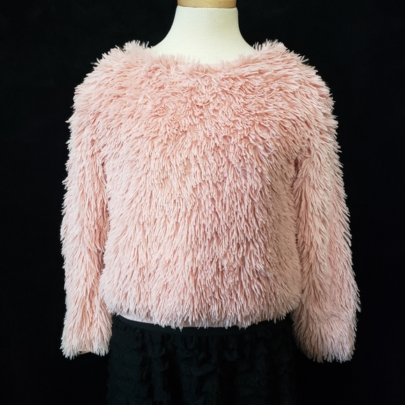 pink fluffy pullover